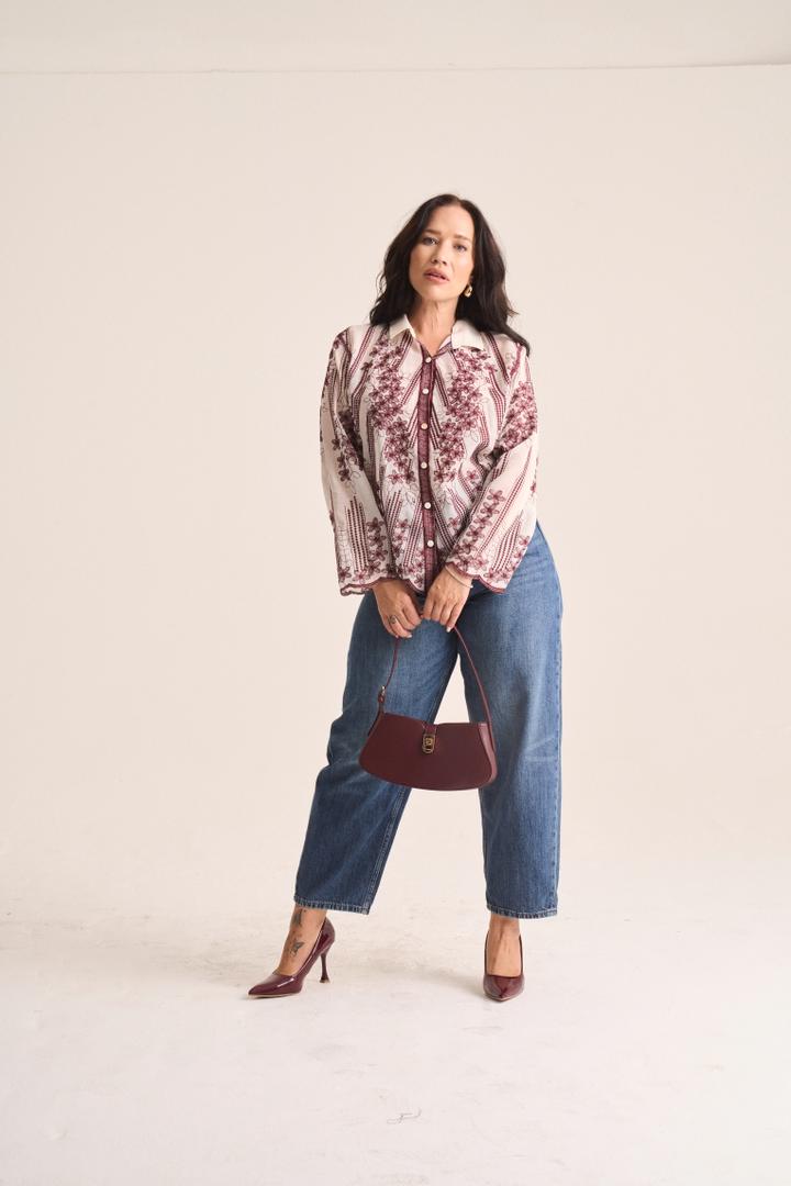 Embroided Shirt Wine