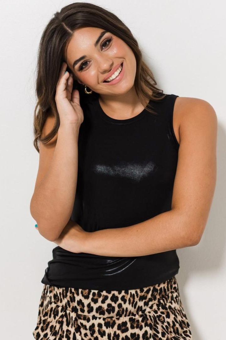 Metallic Shimmer Vest Black