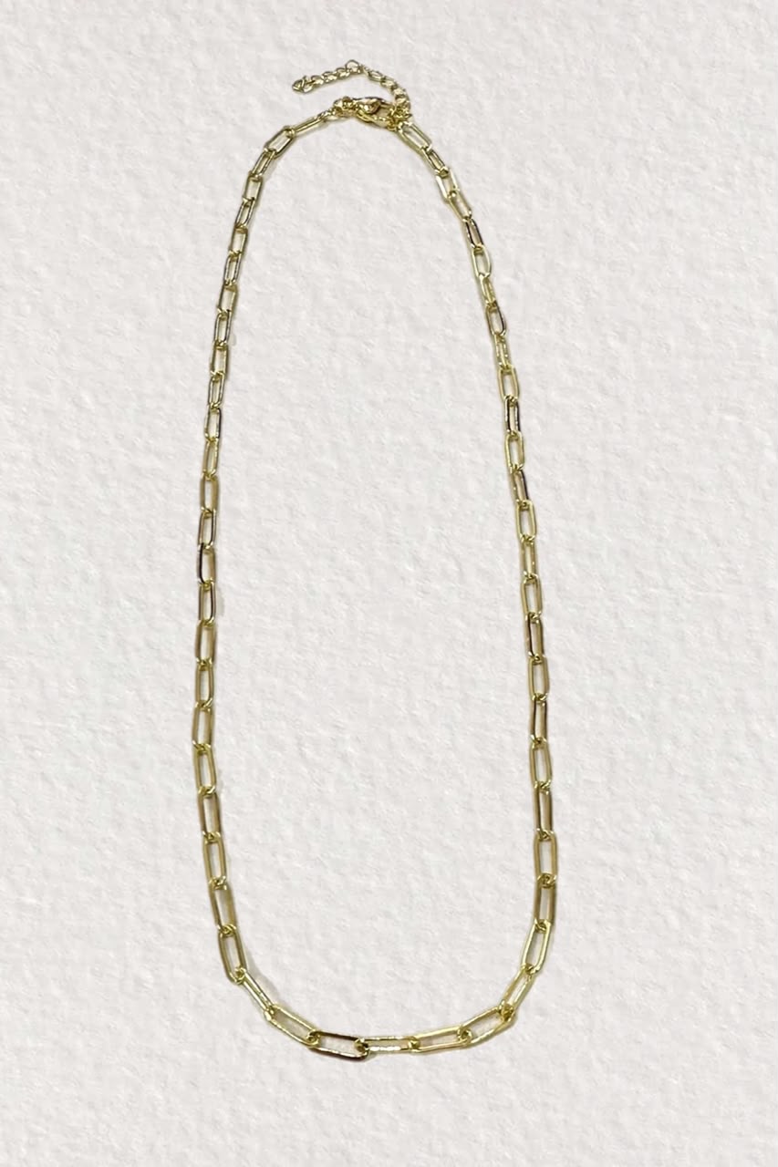 Gold Paperclip Link Necklace