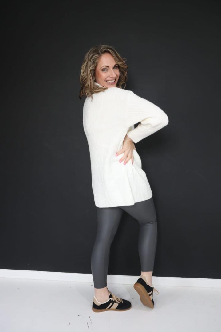 White Cream Polo Neck Knit