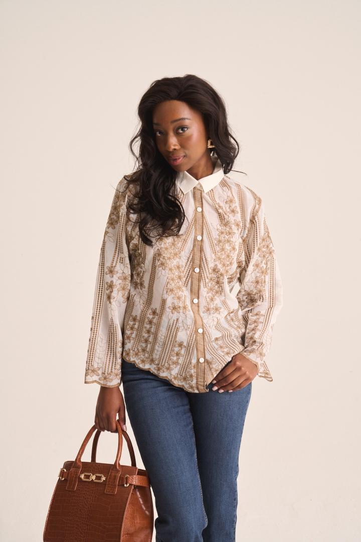 Embroided Shirt Tan