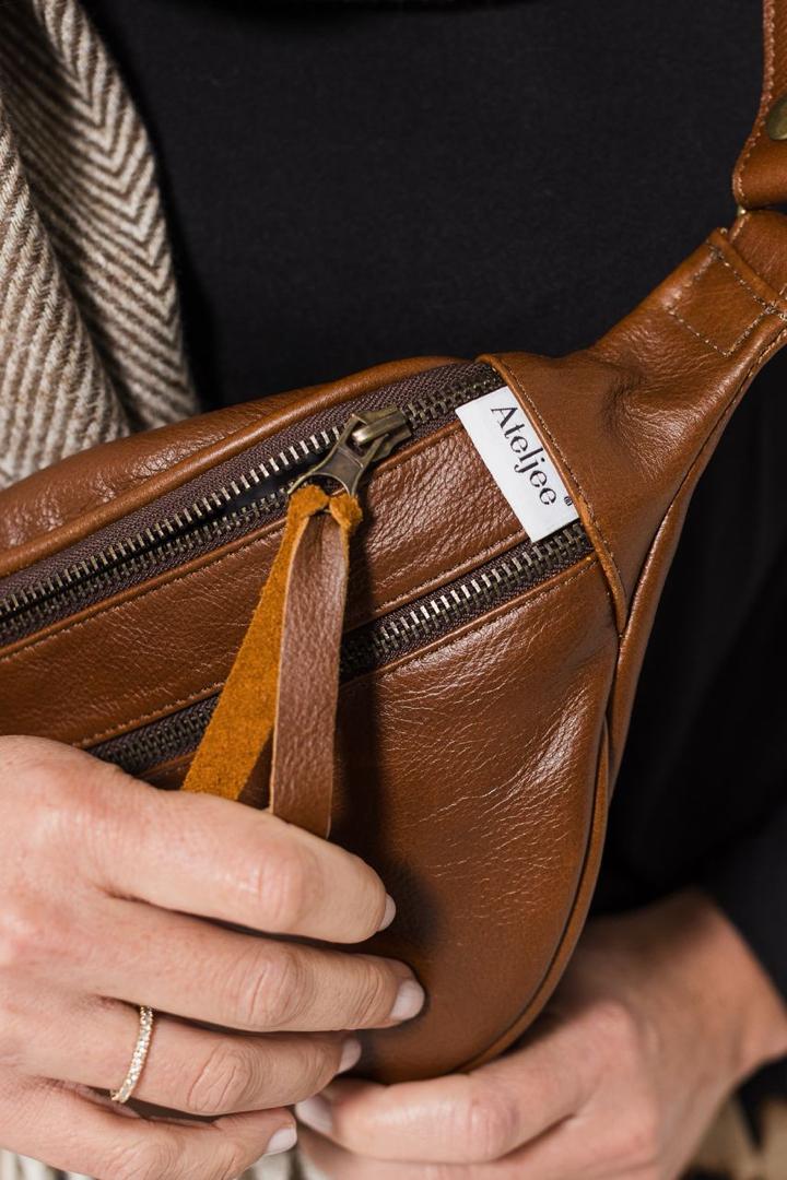 Michel Leather Moon Bag