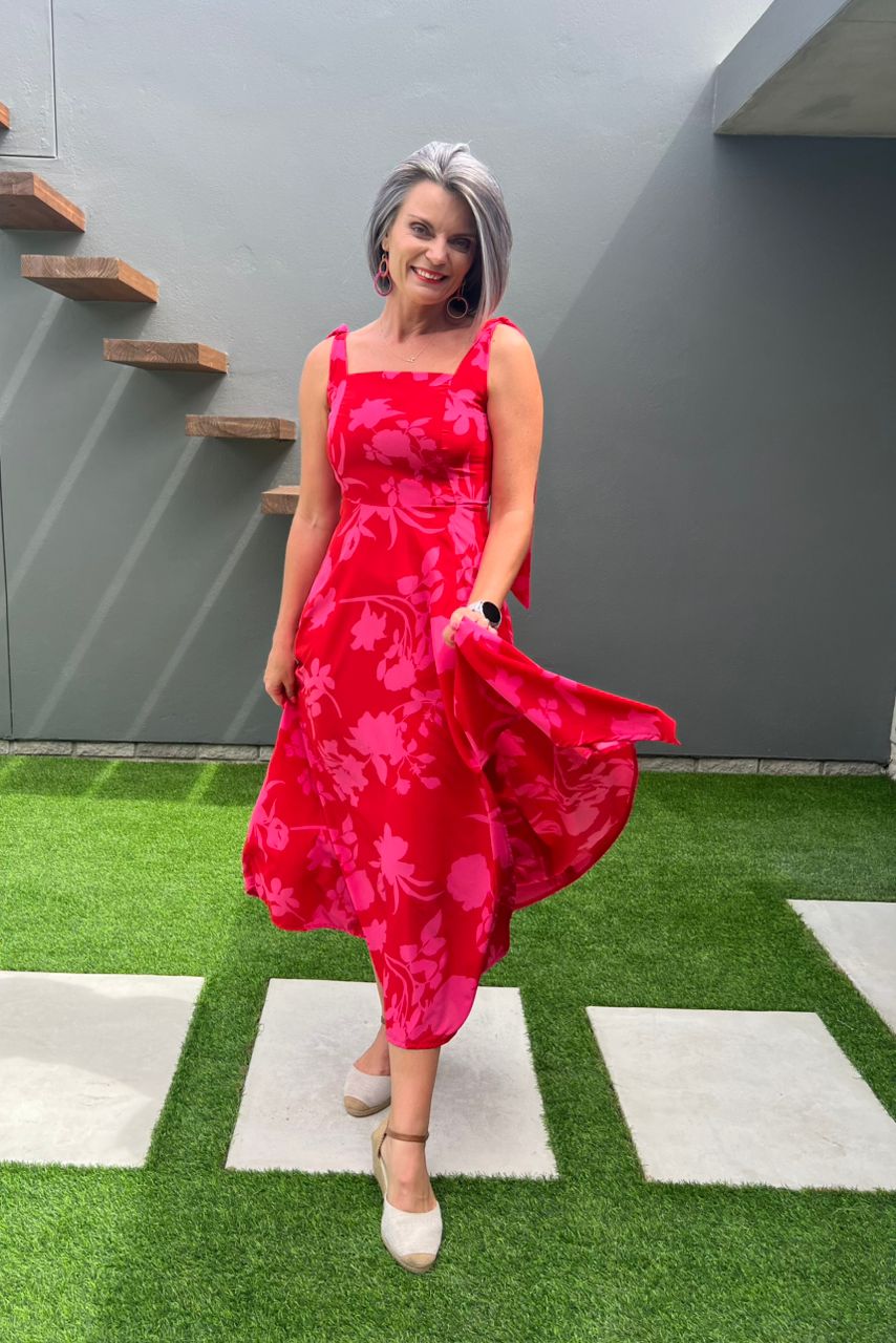 Kyla Dress Pink & Red
