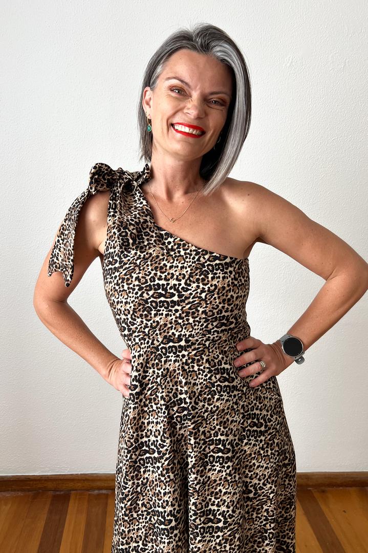 Kyle One Shoulder Dress Animal Print