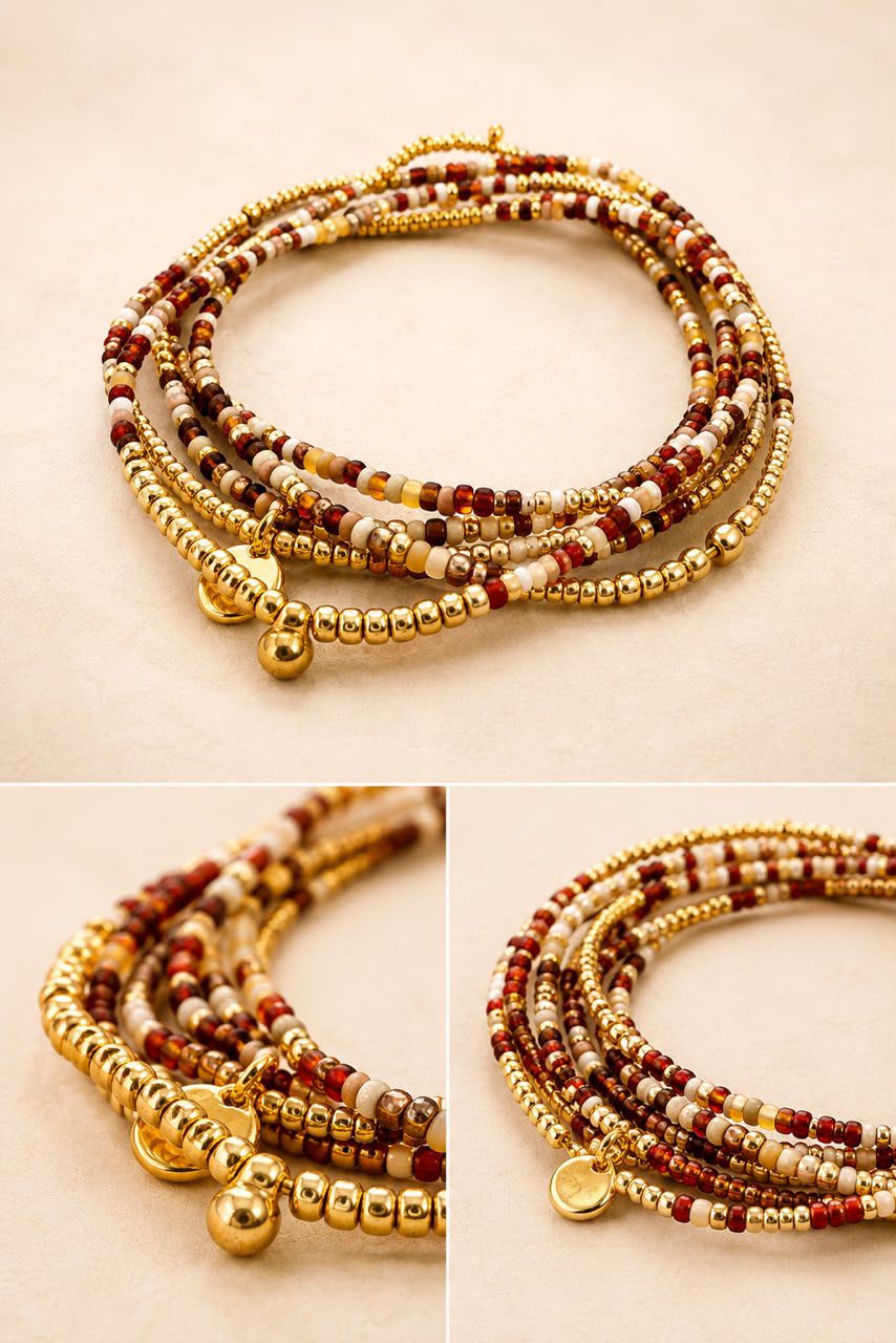 Beaded Five Wrap Bracelets