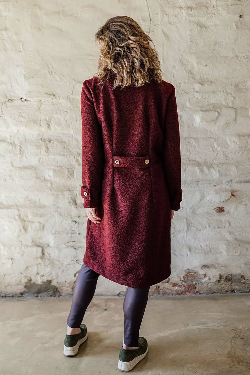 Cardi Coat Boucle Wine