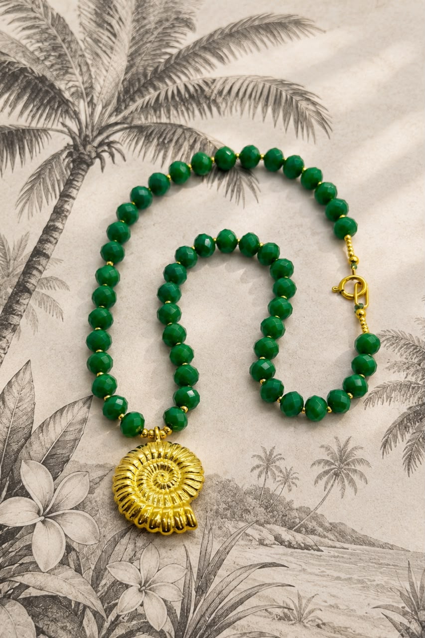 Smokey Green Glass Necklace