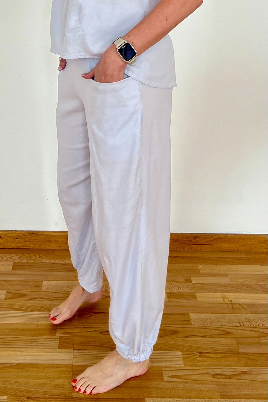 Cocoon Linen Pants Cool Blue