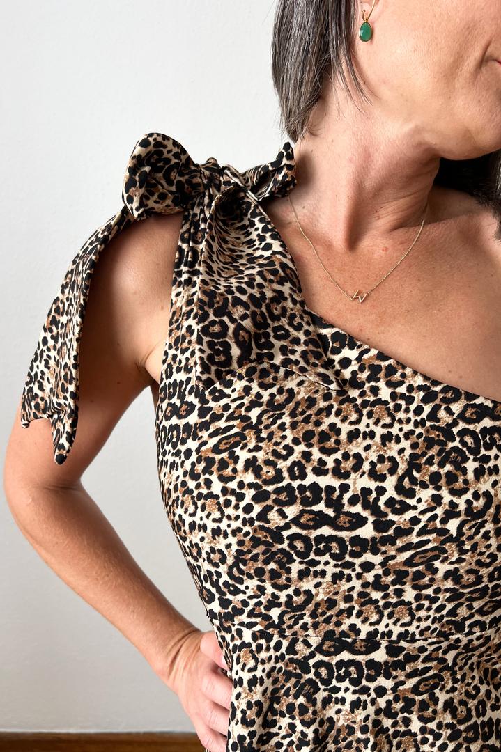 Kyle One Shoulder Dress Animal Print