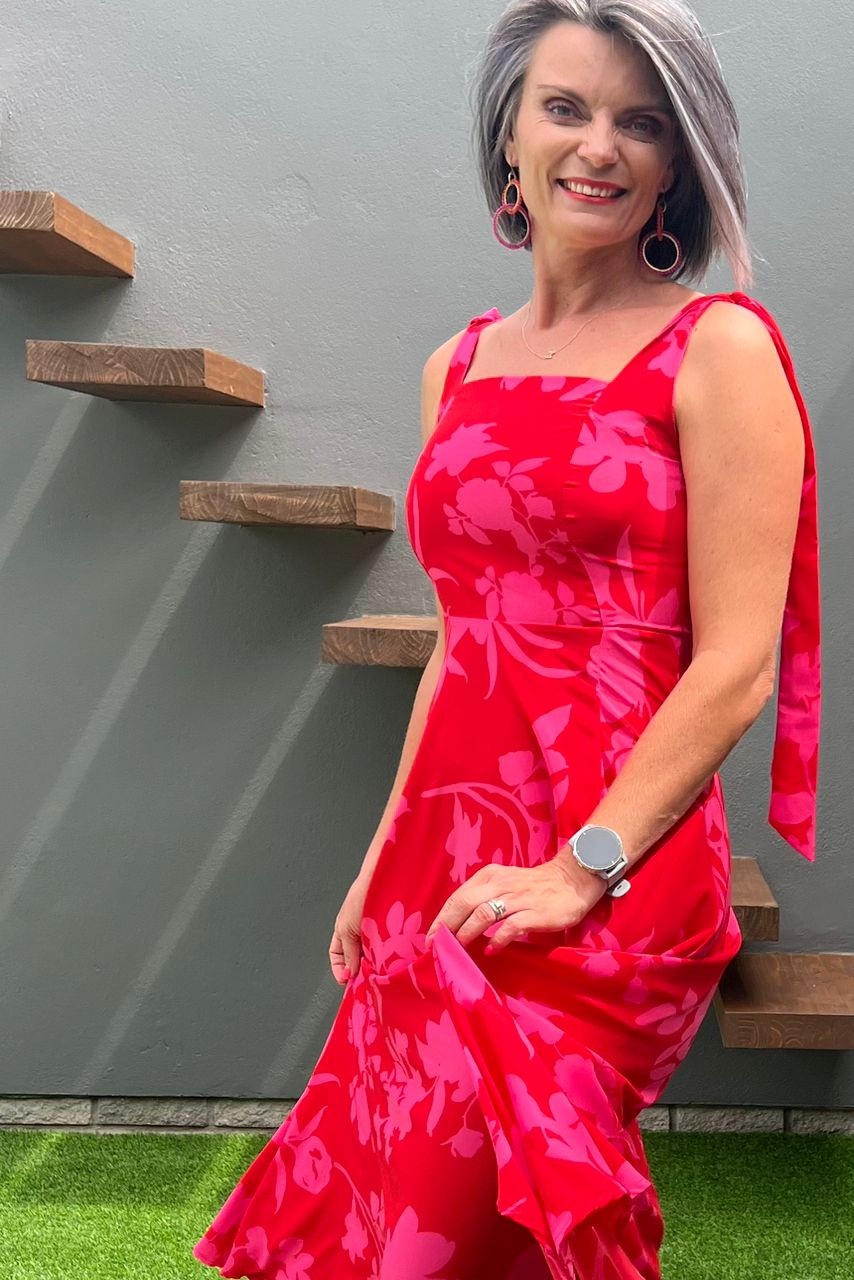 Kyla Dress Pink & Red