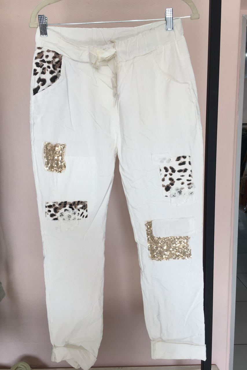 Italian Sequin Patch Pants