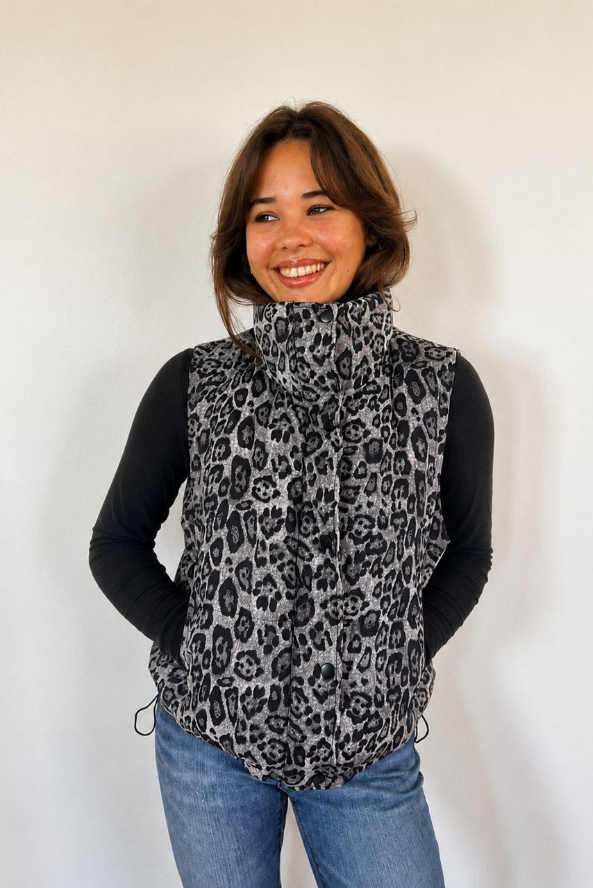 Leopard Sleeveless Puffer Stone