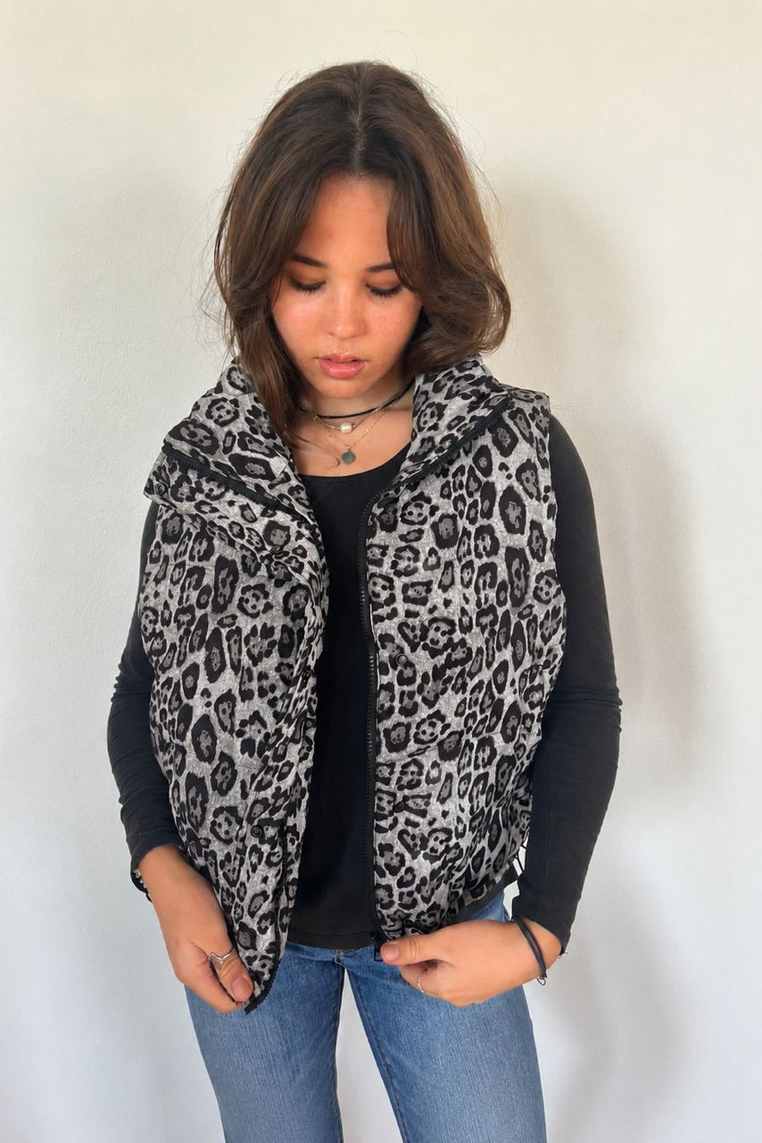 Leopard Sleeveless Puffer Stone