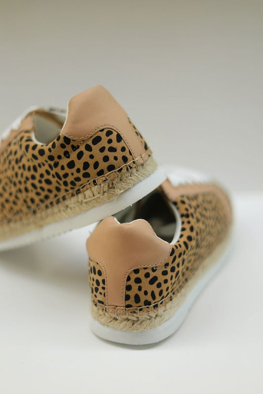 leather sneaker with espadrille