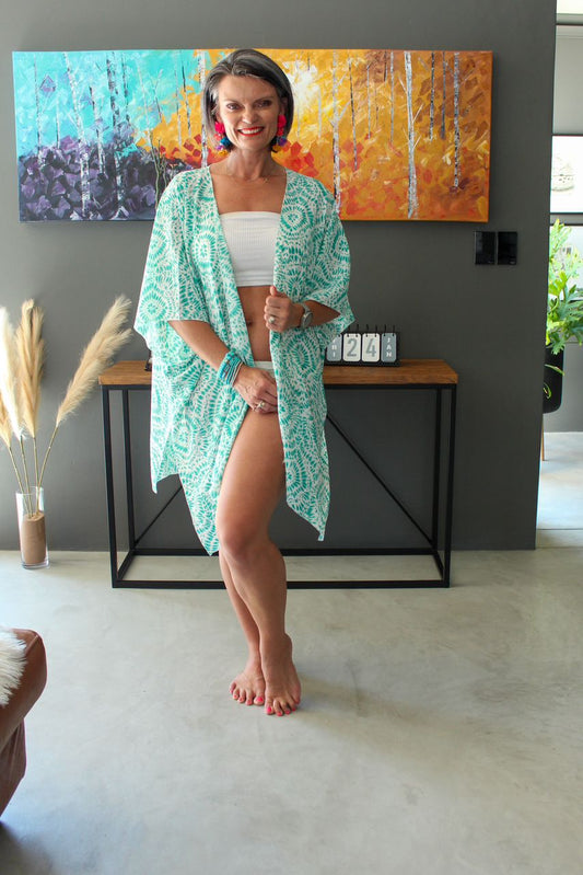 Cover-Up Ikat Green & White