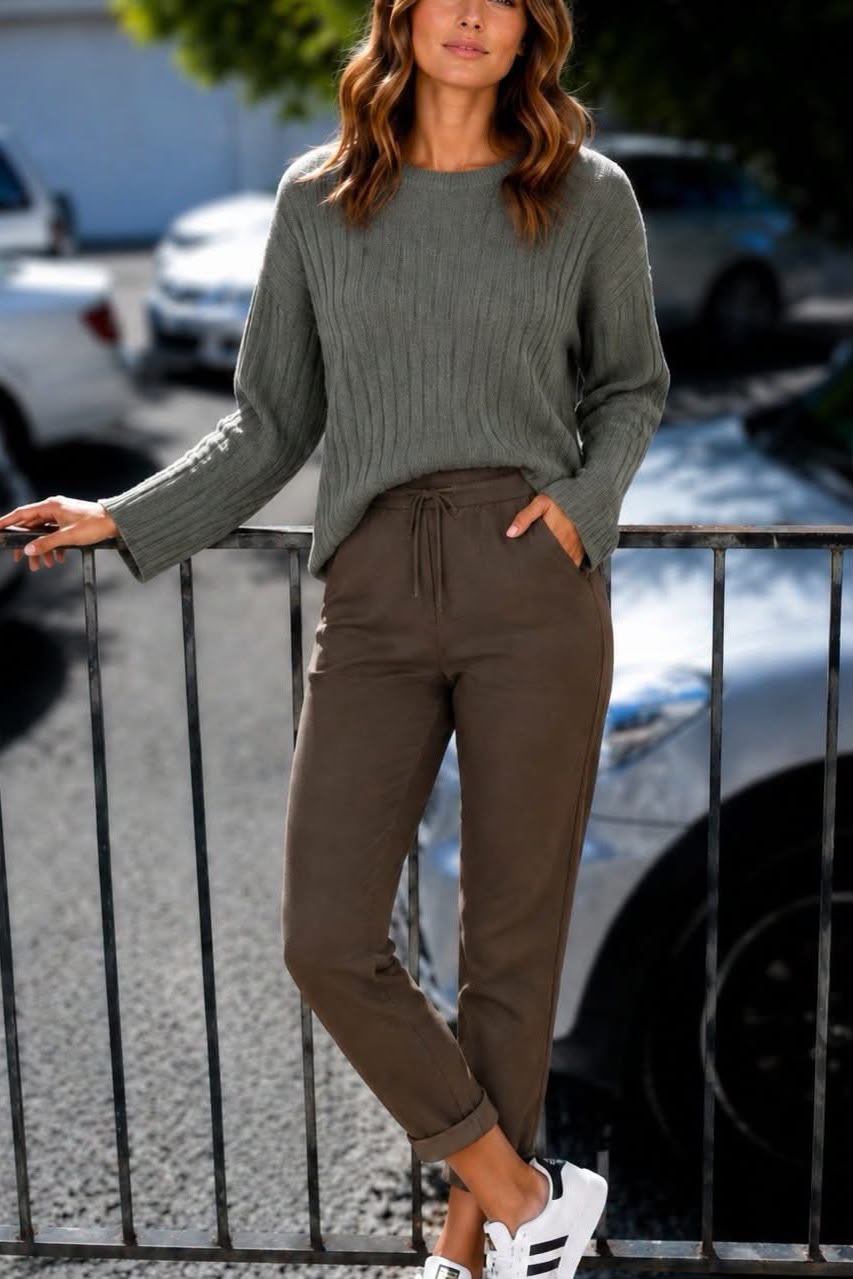 Chocolate Bengaline Jogger Pants