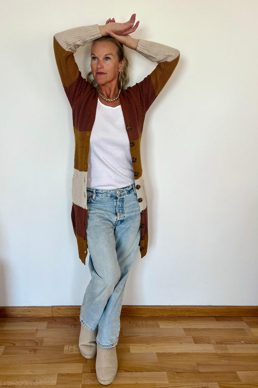 Brown Mustard Sand Cardi