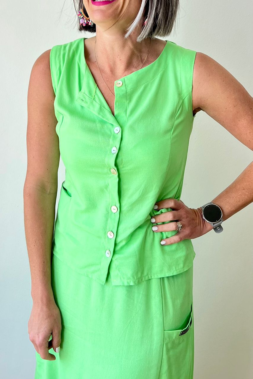 Waistcoat Vest Mint Green