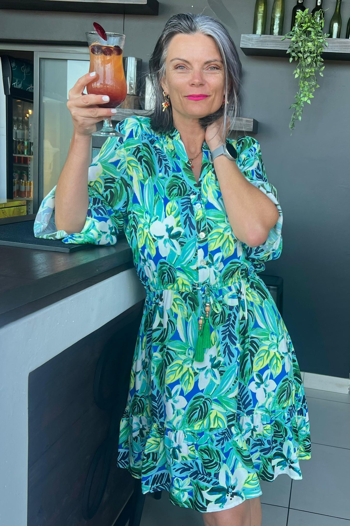 Jemiya Mini Tier Dress Tropical