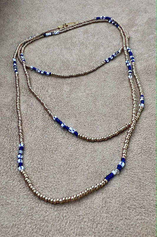 Blue,Labradorite and Champagne Beaded