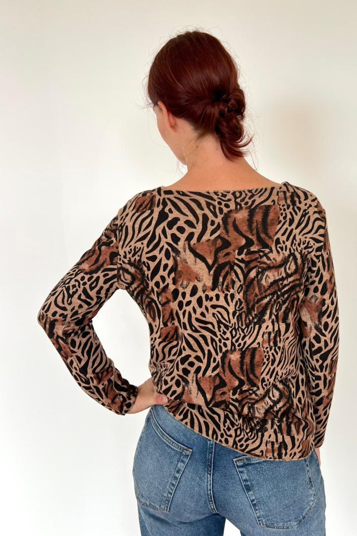 Leopard Print Knit Tops