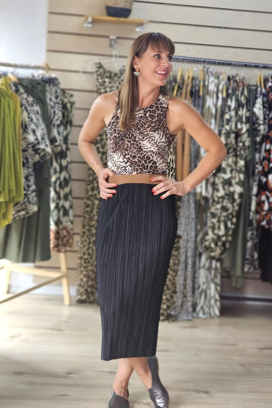 Ruth Pleated Skirt Black