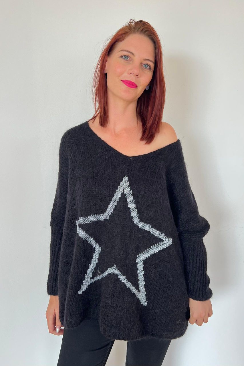 V-Neck Star Jersey/Knit