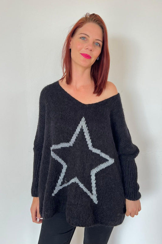 V-Neck Star Jersey/Knit