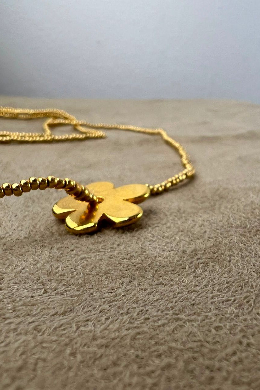 Long Gold Heartstring Necklace