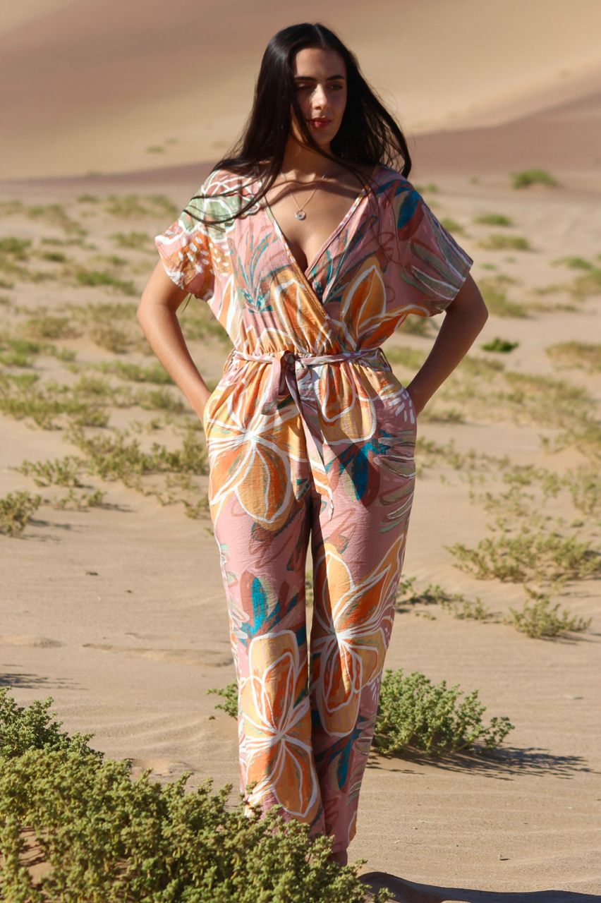 Jennifer Jumpsuit Peach Floral