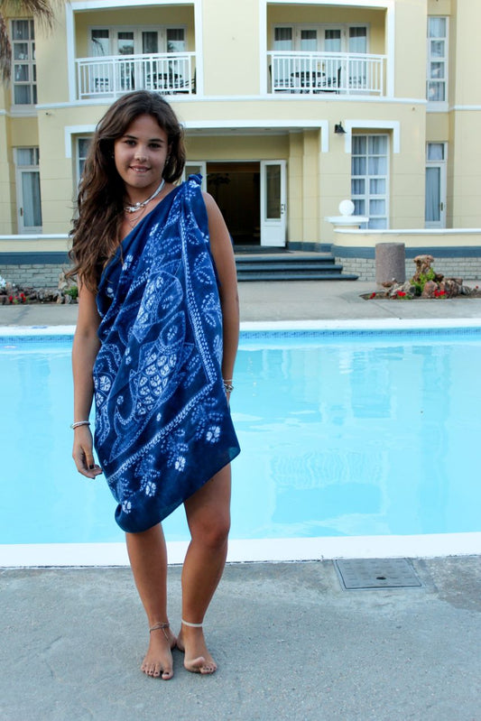 Blue Sarong with Tassles