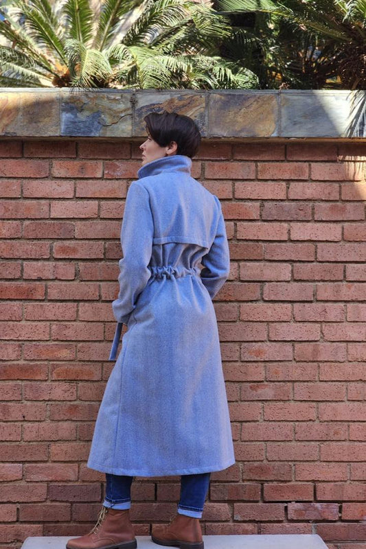 Maddison Coat  Blue Herringbone