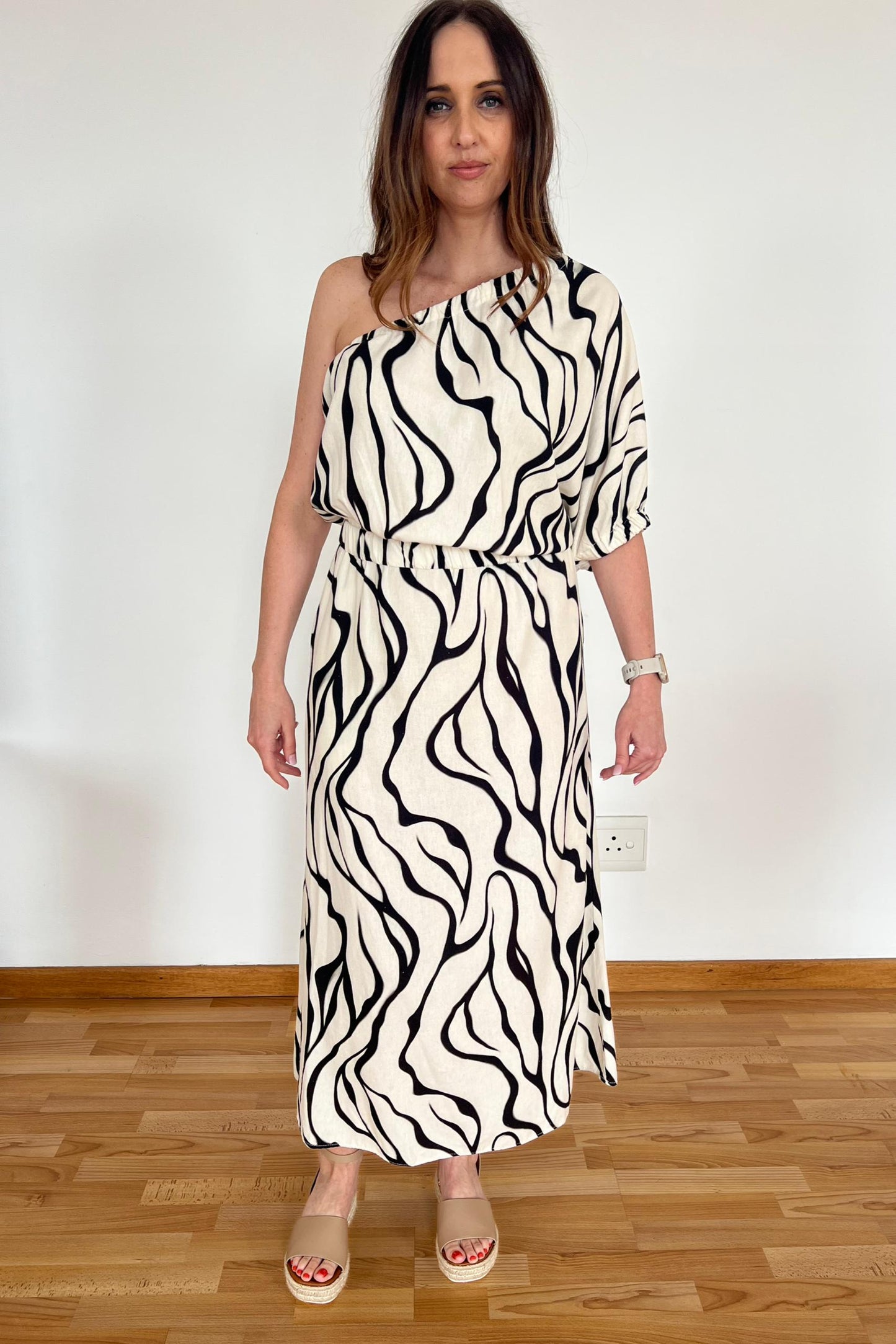 One Shoulder Midi Dress Sample