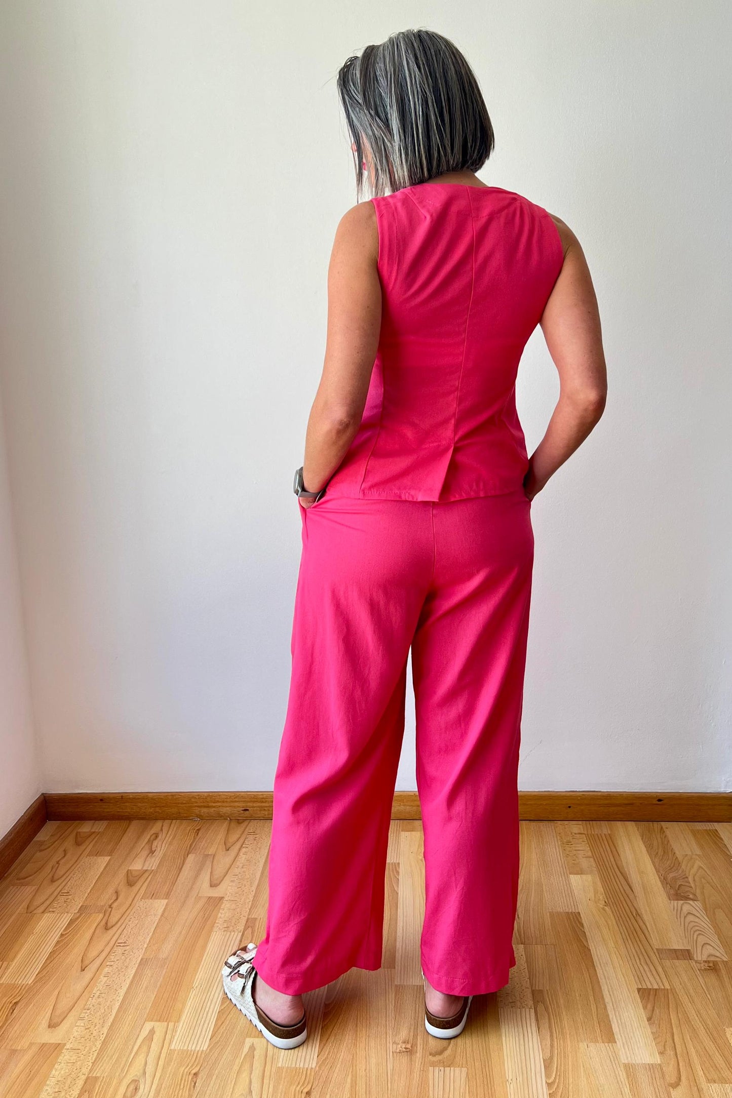 Waistcoat Vest Cherise Pink