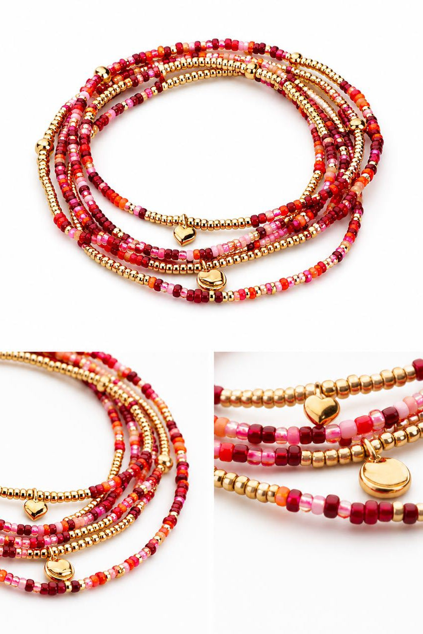 Beaded Five Wrap Bracelets
