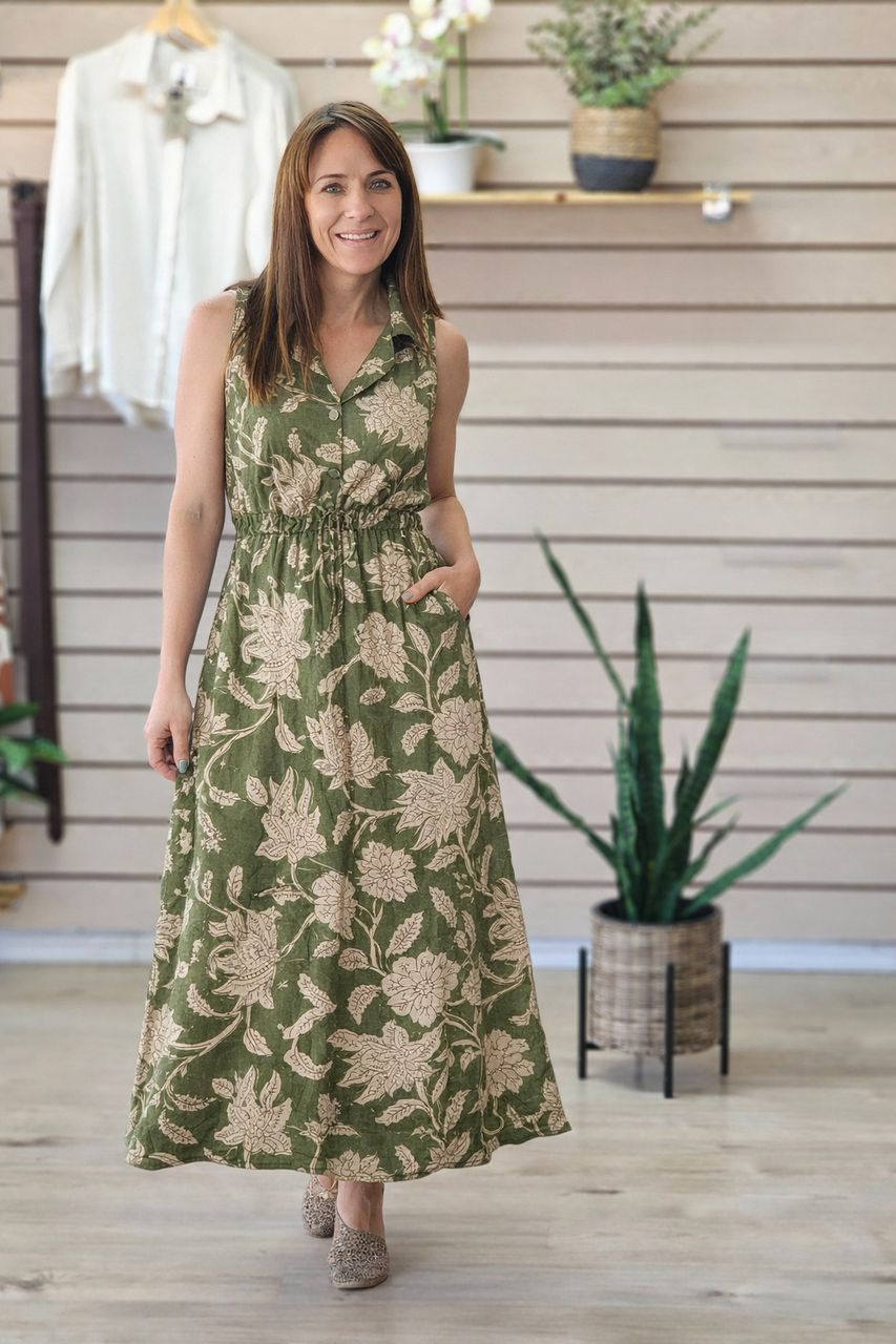 Florance Maxi Dress Moss Saffron