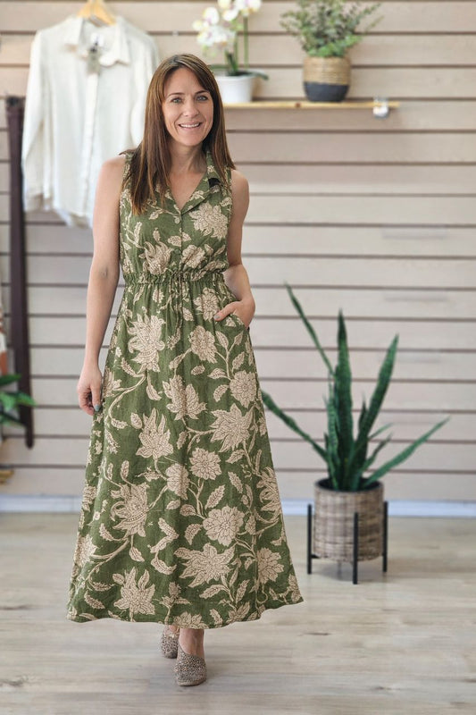 Florance Maxi Dress Moss Saffron