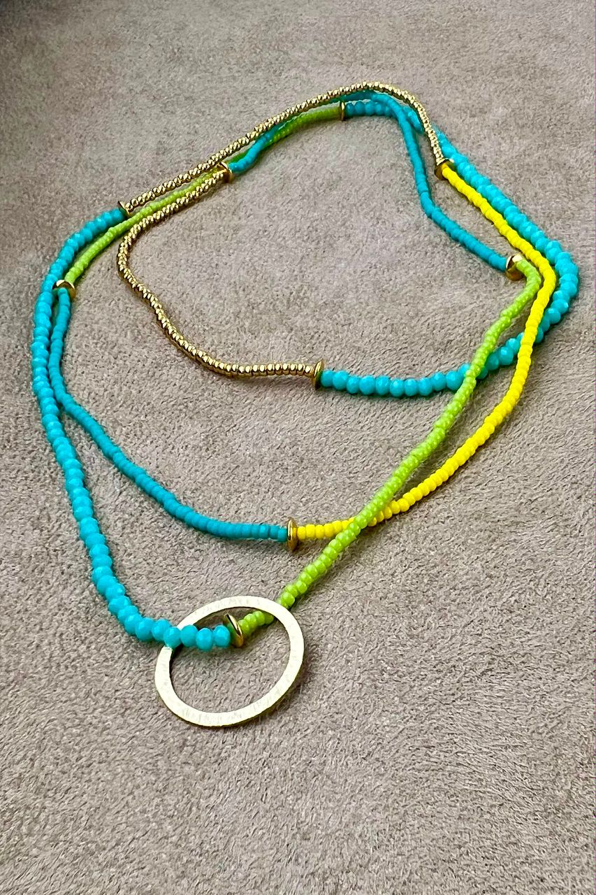 Heartstring Beaded Wrap Necklace With Ring Detail