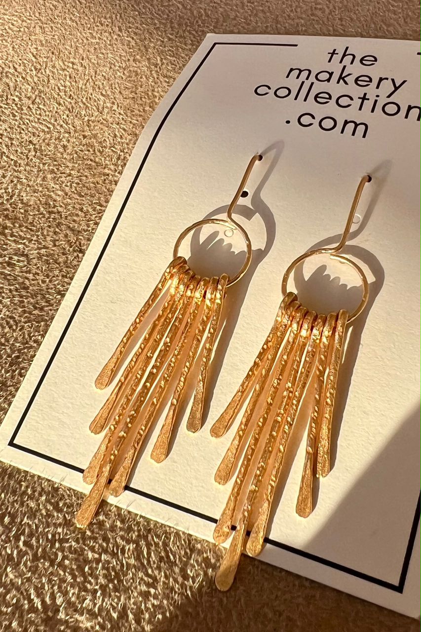 Gold Boho Fringe Earrings