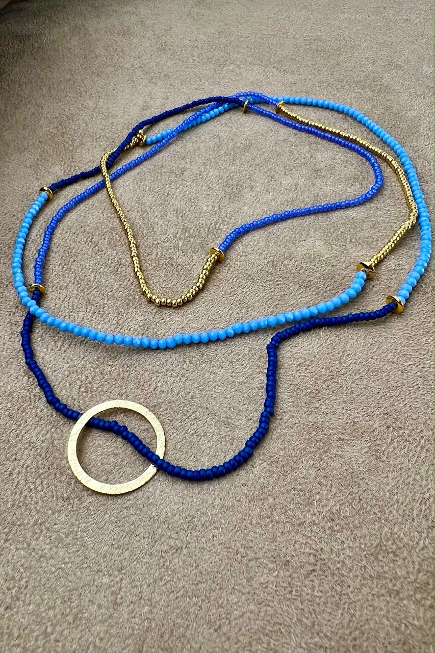 Heartstring Beaded Wrap Necklace With Ring Detail