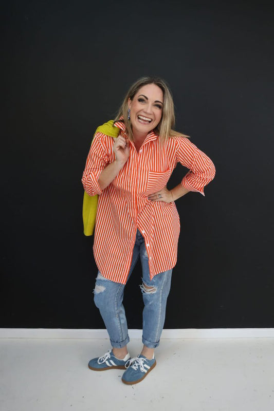 Orange Stripe Shirt