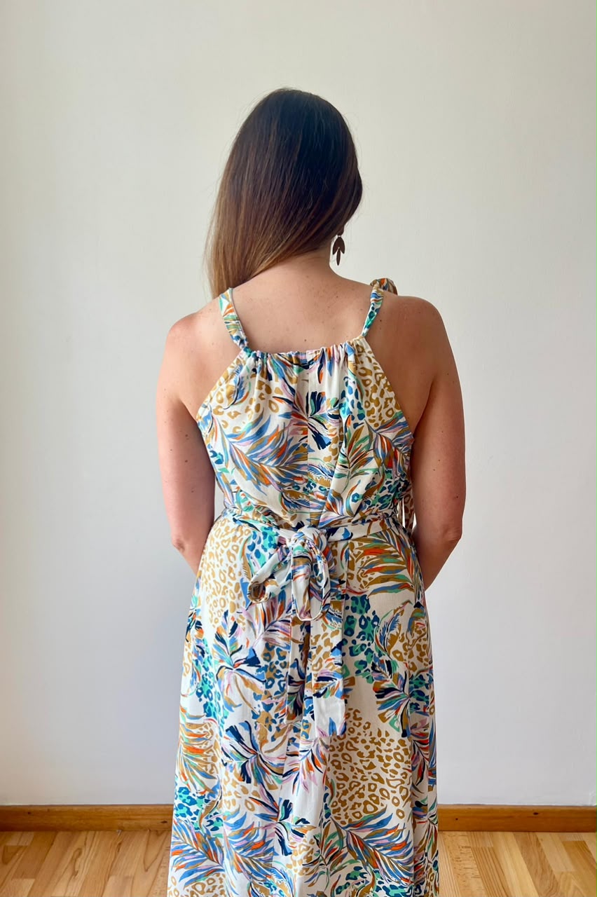 Lelane Halterneck Rayon Linen Dresses