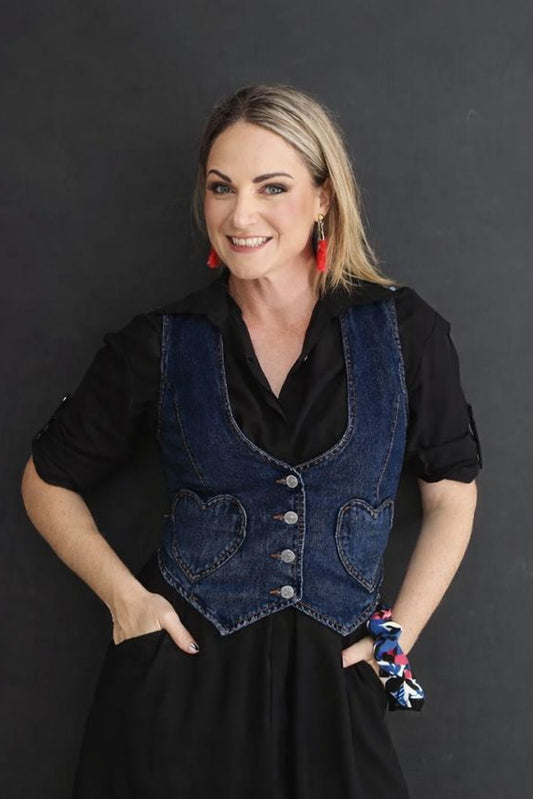 Denim Heart Waistcoat