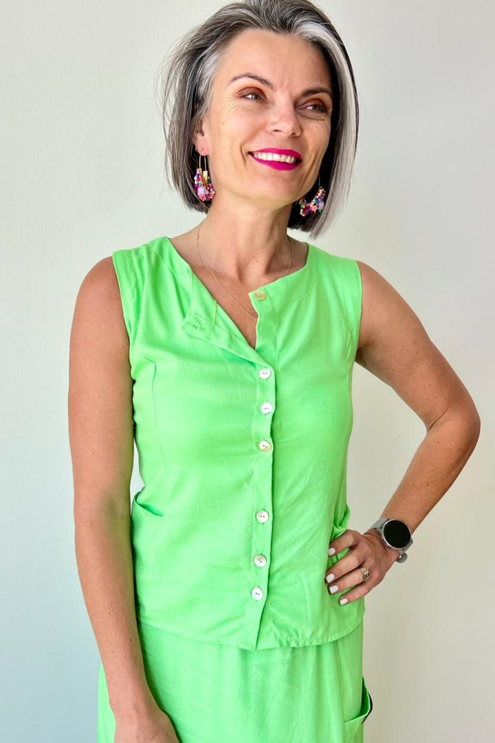 Waistcoat Vest Mint Green