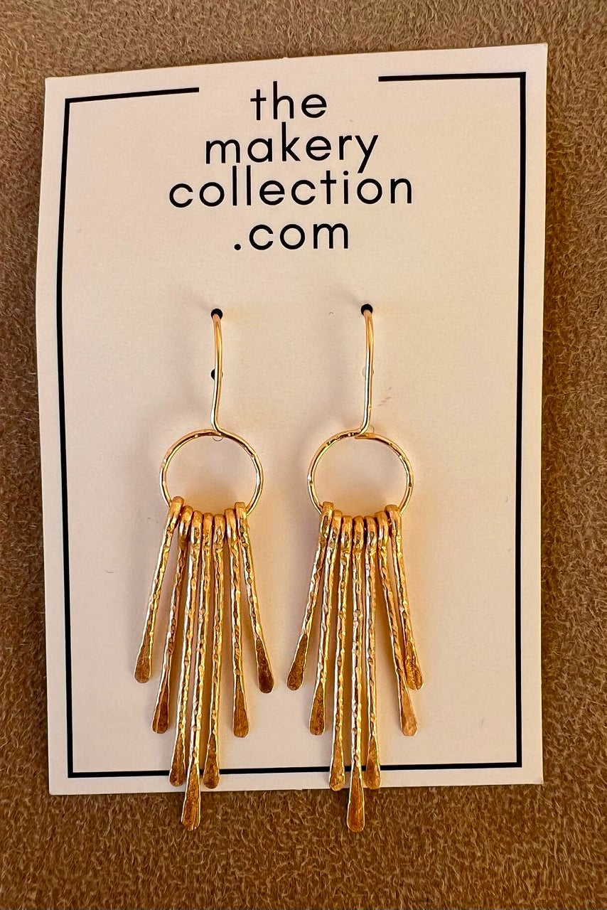 Gold Boho Fringe Earrings