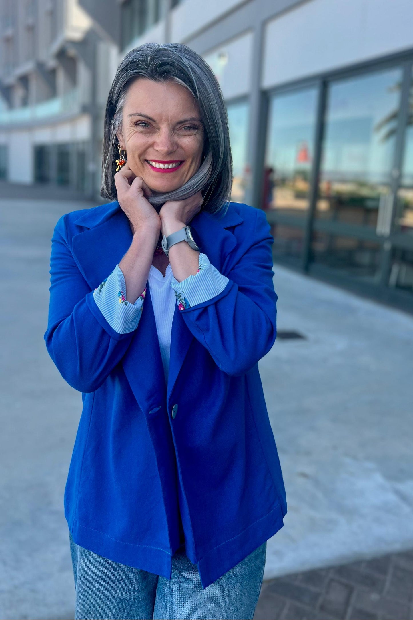 Linen Blazer Blue