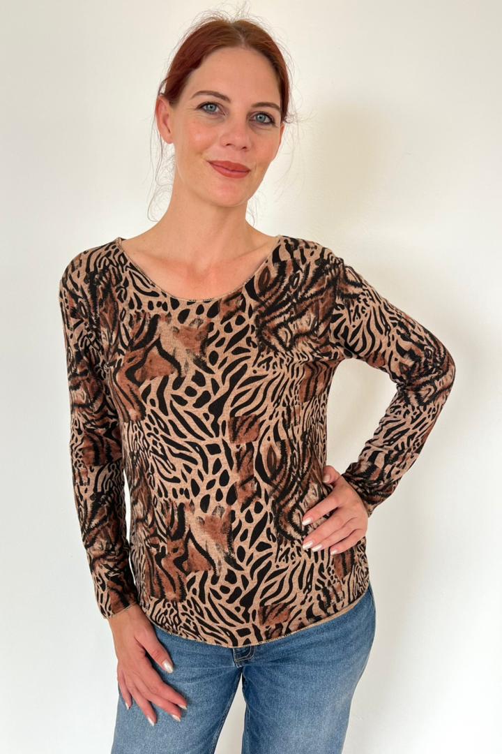 Leopard Print Knit Tops