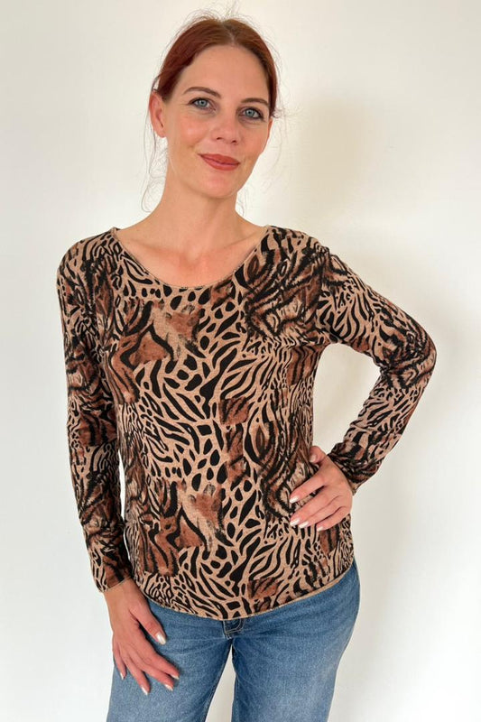 Leopard Print Knit Tops