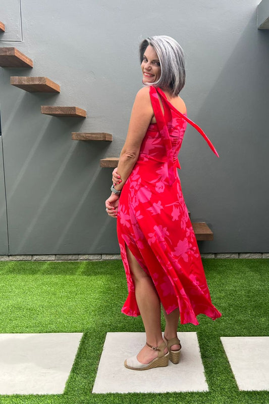 Kyla Dress Pink & Red
