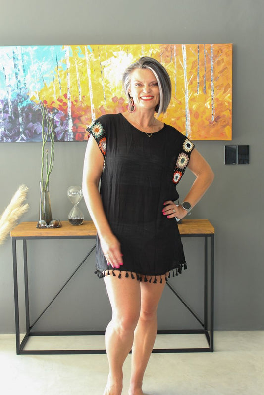 Cover-Up Top with Crochet Sleeve